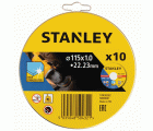 10 discos de corte INOX 115x1.0x22.23mm