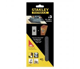 3 hojas de lija de malla 1/3 (93x190mm), con velcro, Grano 80