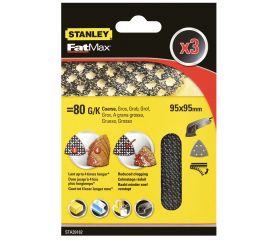 3 hojas de lija de malla para detalles con velcro.  Grano 80