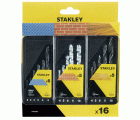 Conjunto de 3 Cassettes con 16 brocas HSS-R metal, piedray  madera