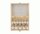Conjunto de 10 fresas TCT en estuche de madera