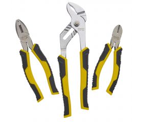 Juego de 3 Alicates Control Grip(Universal 180mm , Corte diagonal 150mm, Cremallera 250mm)