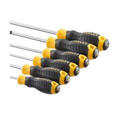 Juego de 6 destornilladores Cushion Grip: Phillips 1x75, 2x45, 2x100; Electricista 3.5x60mm, 4.0x100; Mecánico 5.5x100mm