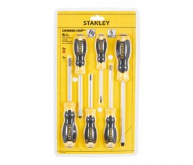 Juego de 6 destornilladores Cushion Grip: Phillips 1x75, 2x45, 2x100; Electricista 3.5x60mm, 4.0x100; Mecánico 5.5x100mm