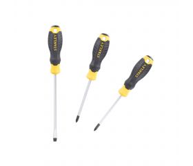 Juego de 3 destornilladores Cushion Grip: Phillips 2x100; Pozidriv 2x100; Mecánico 6.5x150mm