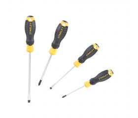 Juego de 4 destornilladores Cushion Grip: Phillips 1x75, 2x100; Mecánico 5.5x100, 6.5x100mm