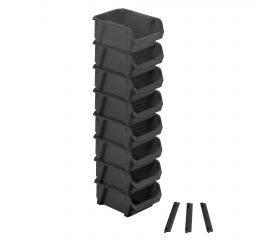 8 GAVETAS PEQUEÑAS STANLEY® NEGRAS CON SOPORTE DE PARED