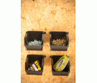4 CUBETAS MEDIANAS STANLEY® NEGRAS CON SOPORTE PARA PARED