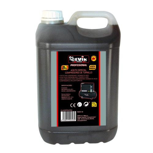 ACEITE CEVIK PRO SAE10/20 ESPECIAL COMPRESOR TORNILLO 5 LITROS CA-ACEITE5LCP46   