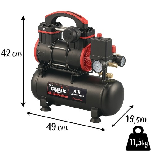 COMPRESOR SILENT 6L 1HP CEVIK PRO CA-PRO6XS