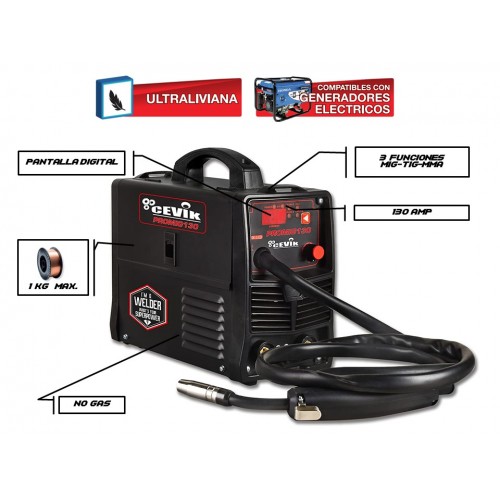 EQUIPO INVERTER 3 EN 1  MIG/TIG/MMA130 CEVIK PRO CE-PROMIG130