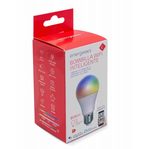 BOMBILLA WIFI A60 8W 806LM RGB+CCT ENERGEEKS EG-BWA608W001