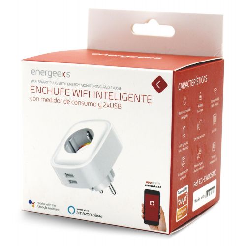 ENCHUFE WIFI C/MED CONSUM 2USB ENERGEEKS EG-EW005MC