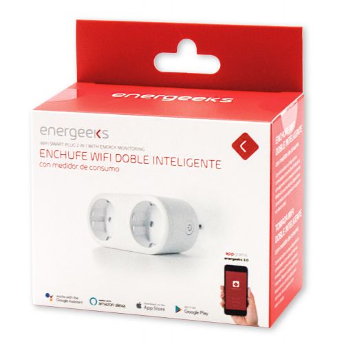 ENCHUFE WIFI DOBLE C/MEDIDOR ENERGEEKS EG-EW006MC