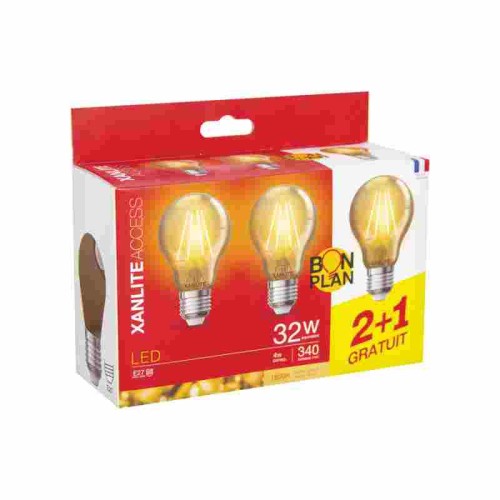 PACK 2+1 BOMBILLAS LED E27 XANLITE EG-PACK21RFDE40