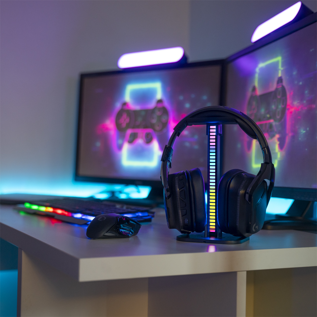 SOPORTE AURICULARES, RGB,MUSIC SYNC, XANLITE BISRVBM