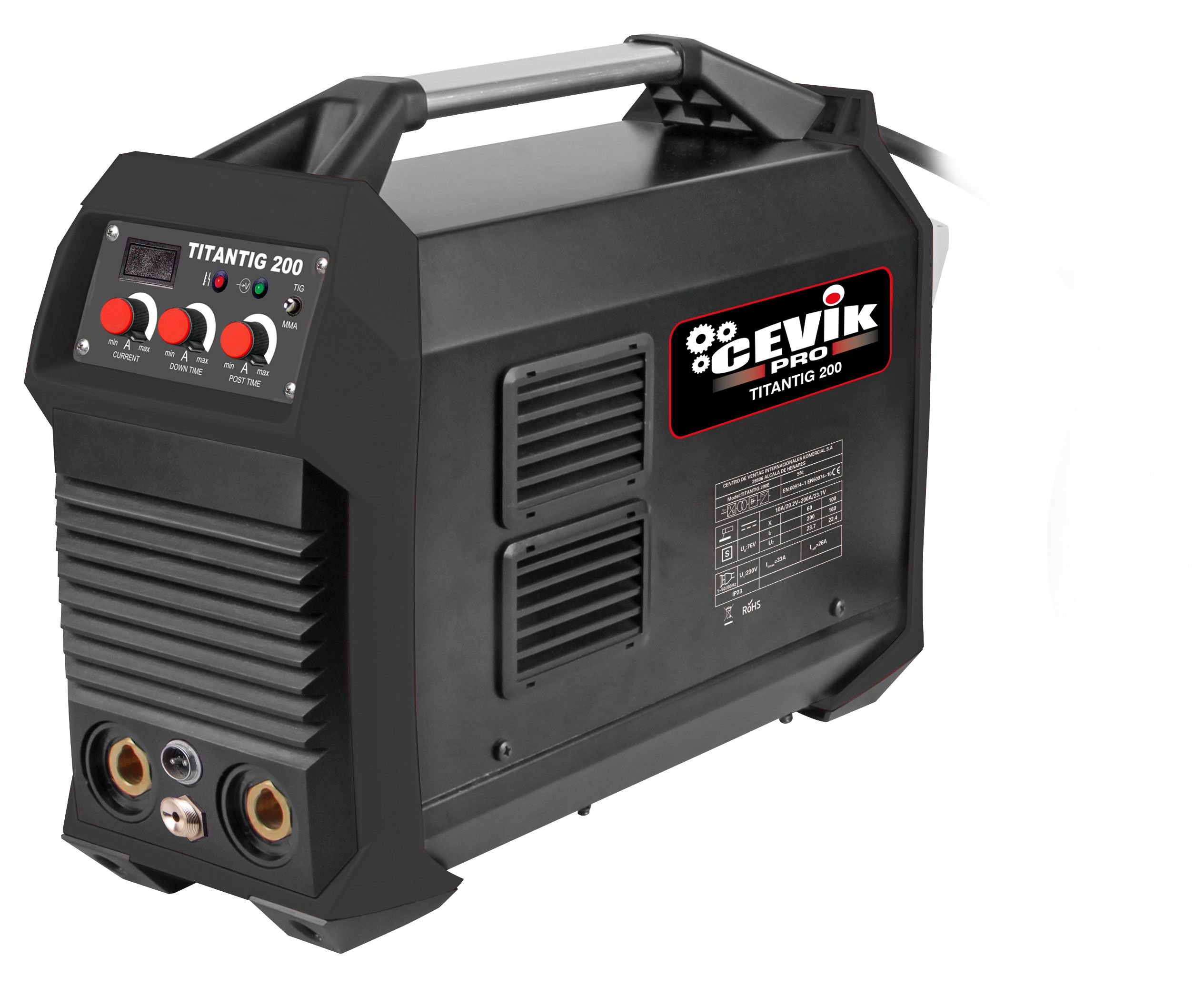 SOLDADOR INVERTER CEVIK PRO TIG 200 AMPERIOS HF CE-TITANTIG200