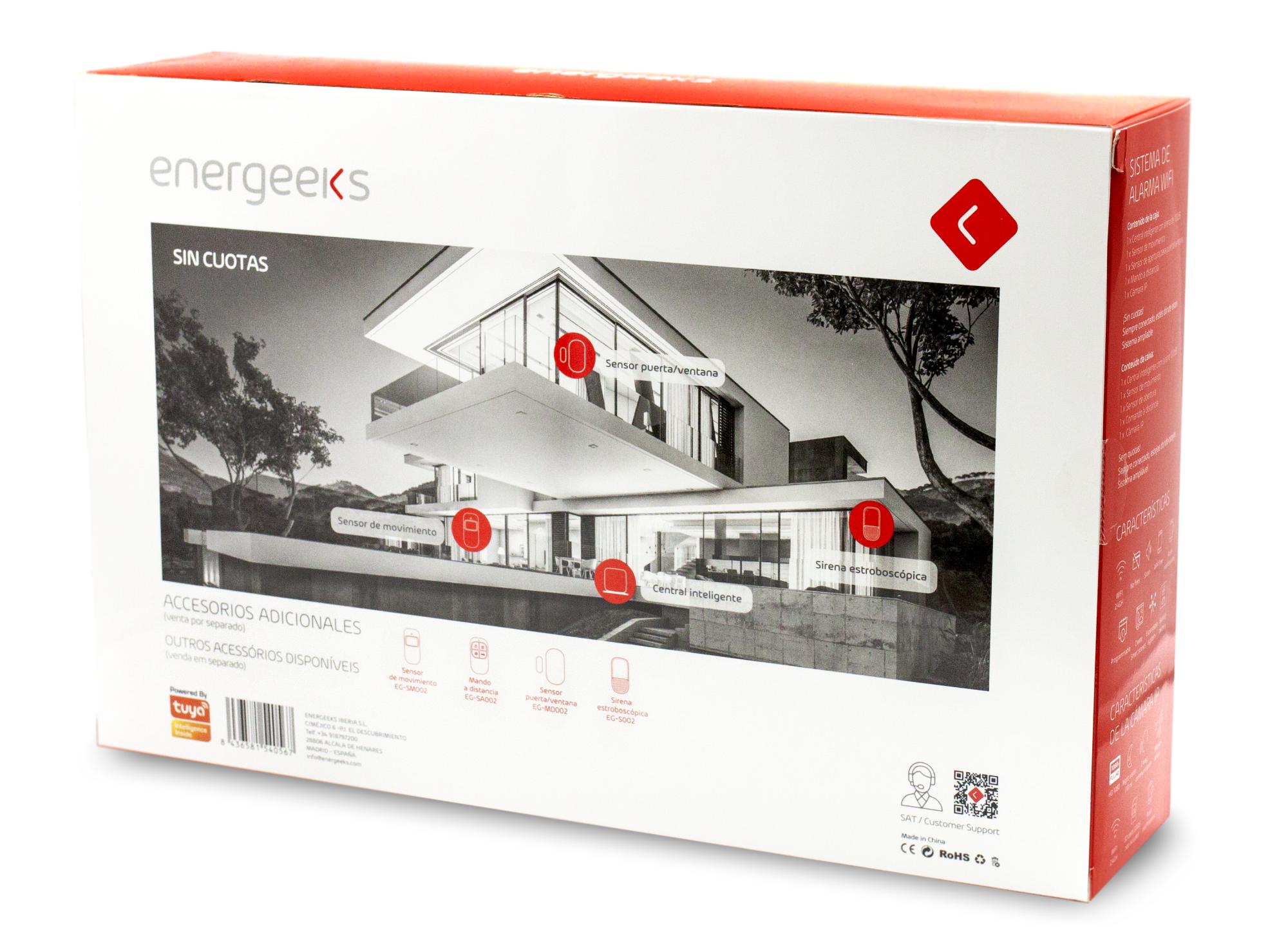 SISTEMA DE ALARMA WIFI + CAMARA IP002 ENERGEEKS EG-AW002PLUS