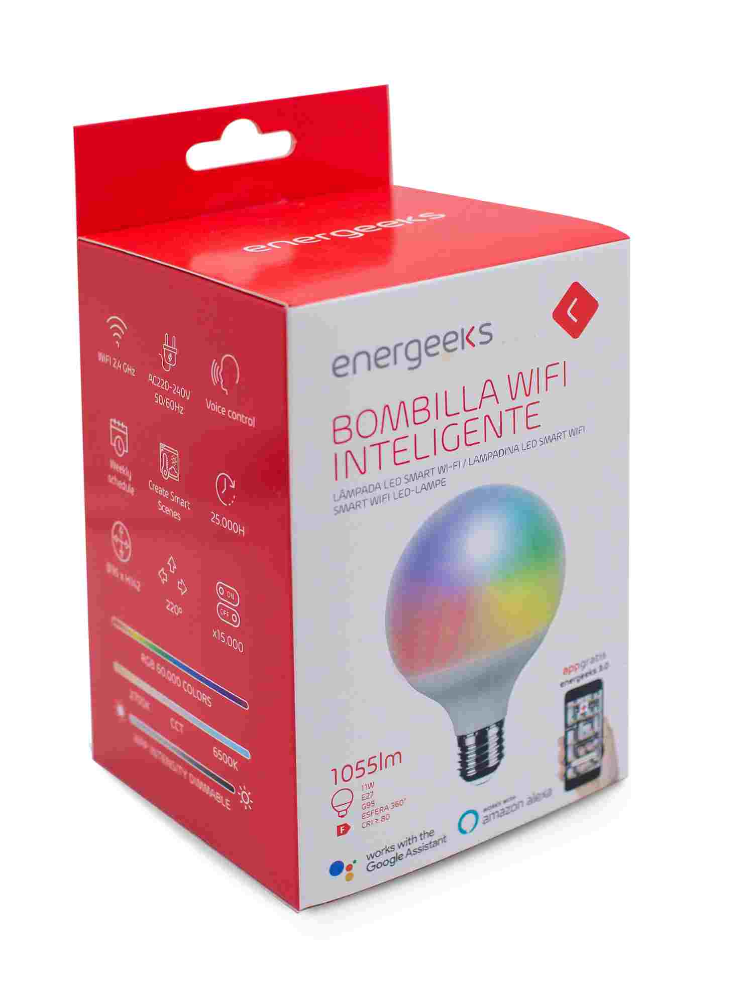 BOMBILA WIFI G95 11W 1055LM RGB+CCT ENERGEEKS EG-BWG9511W001