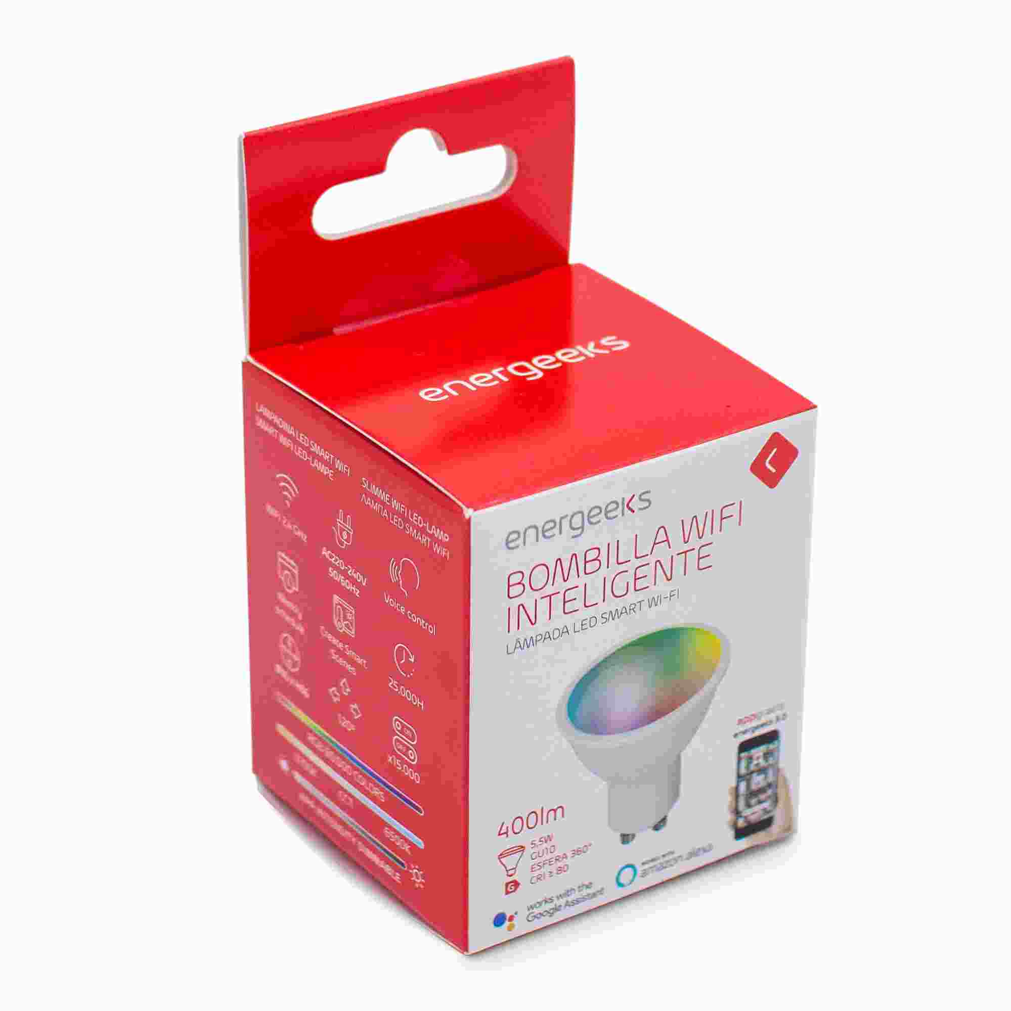 BOMBILLA WIFI GU10 5W 400LM RGB+CCT ENERGEEKS EG-BWGU105W001