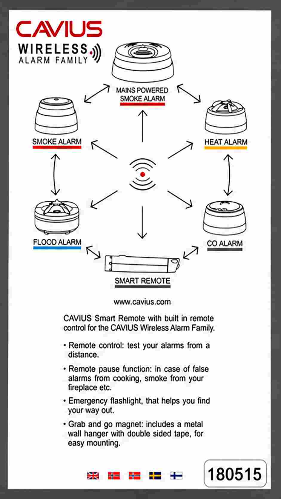DETECTOR DE CALOR RF C/BATERIA CAVIUS EG-CAV3103003