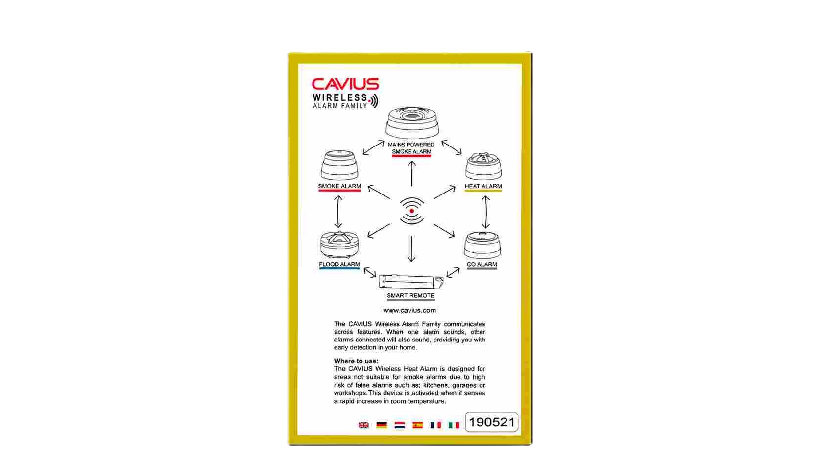 DETECTOR DE CALOR RF C/BATERIA CAVIUS EG-CAV3103003