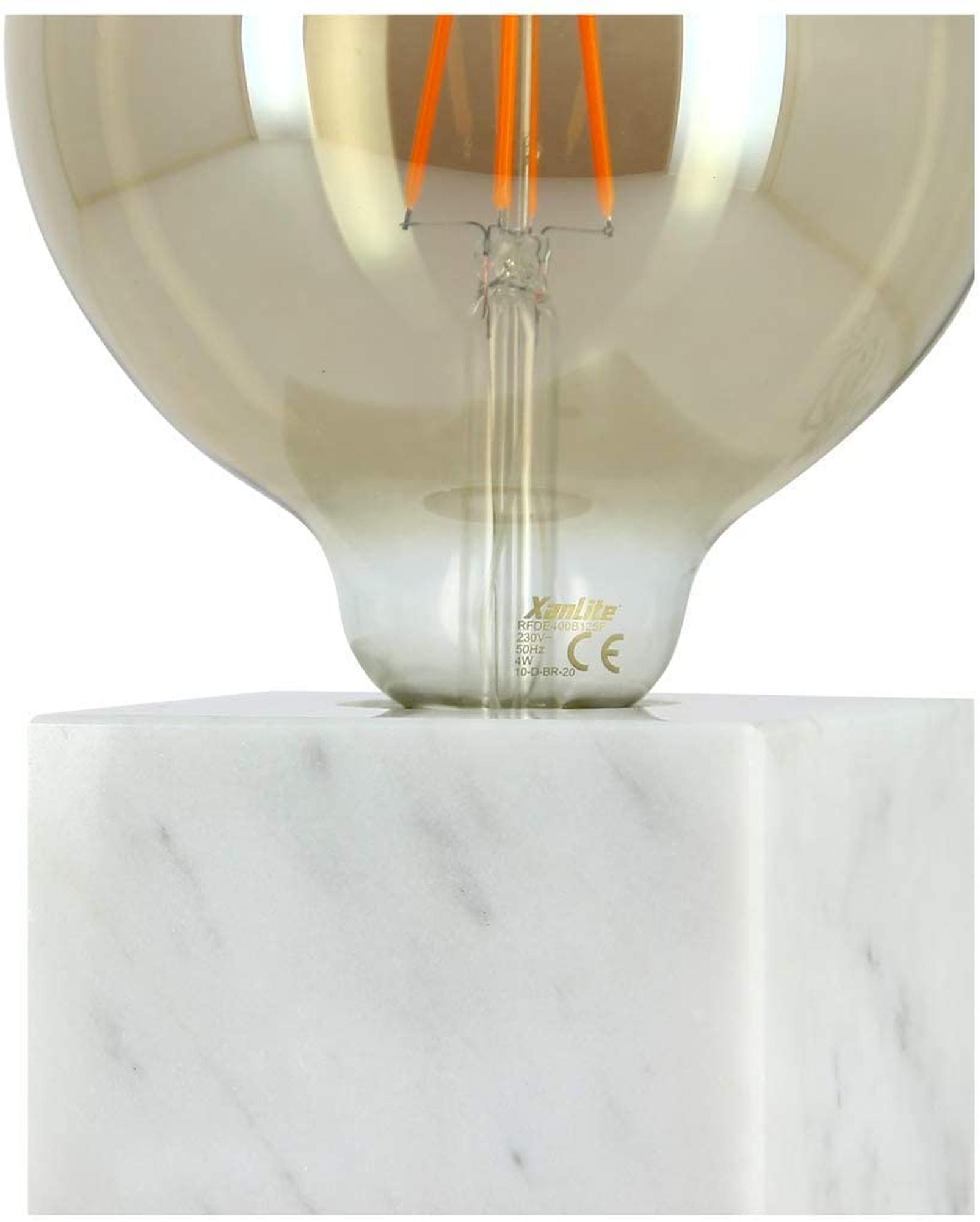 LAMPARA MESA CUBO MARMOL BLANCO XANLITE EG-CDEM01WB125F