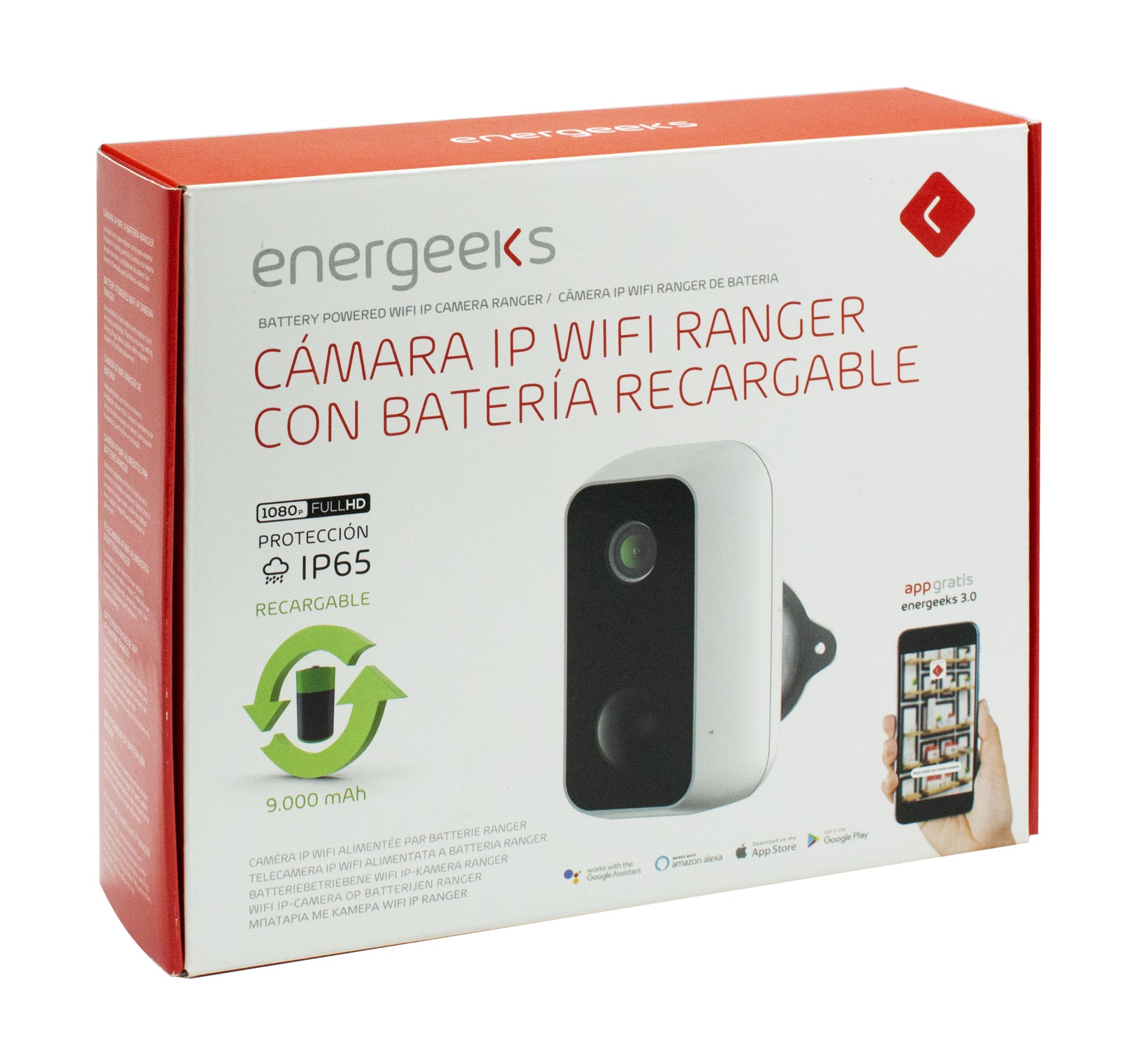 CÁMARA IP WIFI INTERIOR/ EXTERIOR CON BATERÍA ENERGEKS  RANGER