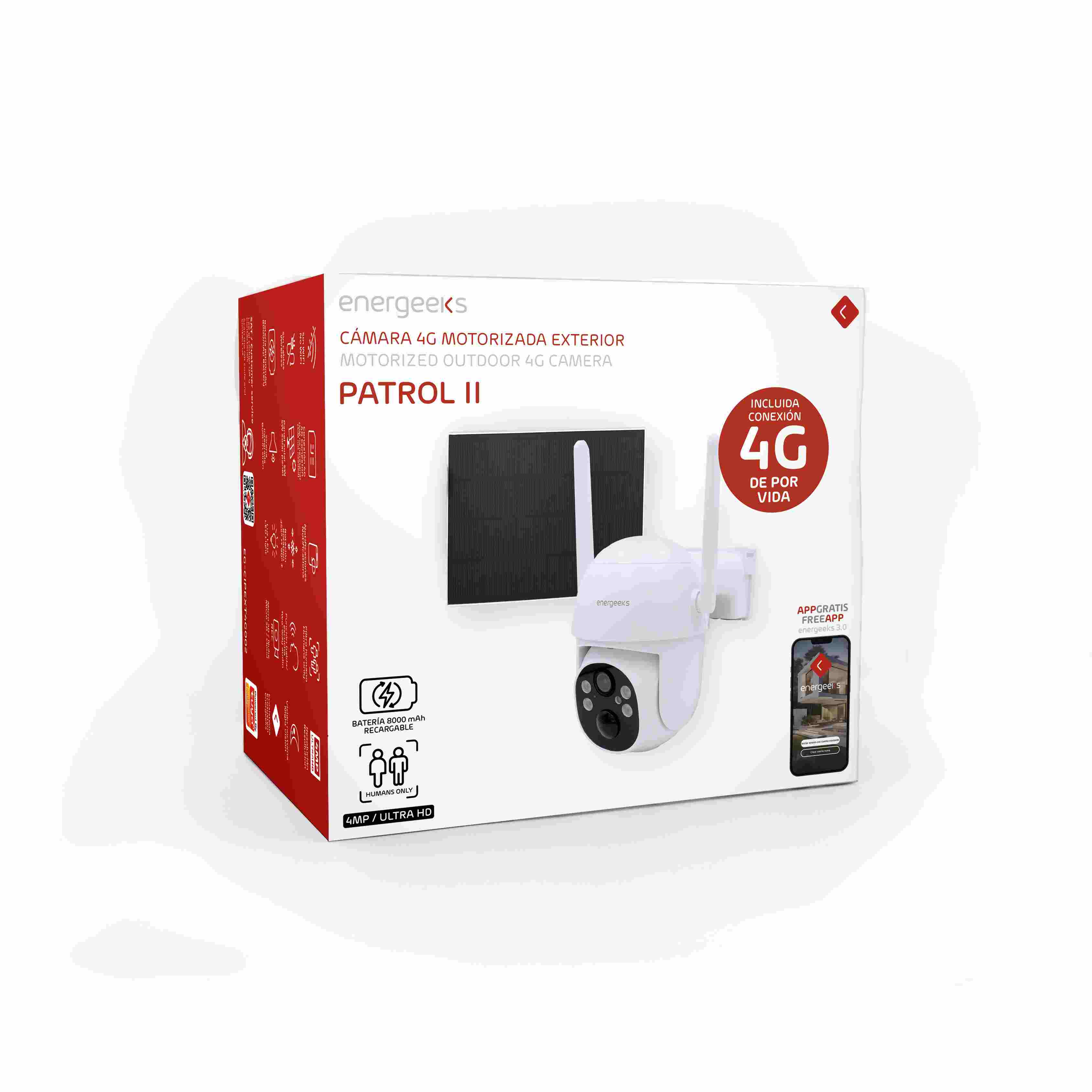 CÁMARA 4G BATERIA + PANEL PATROL II ENERGEEKS EG-CIPEXT4G002