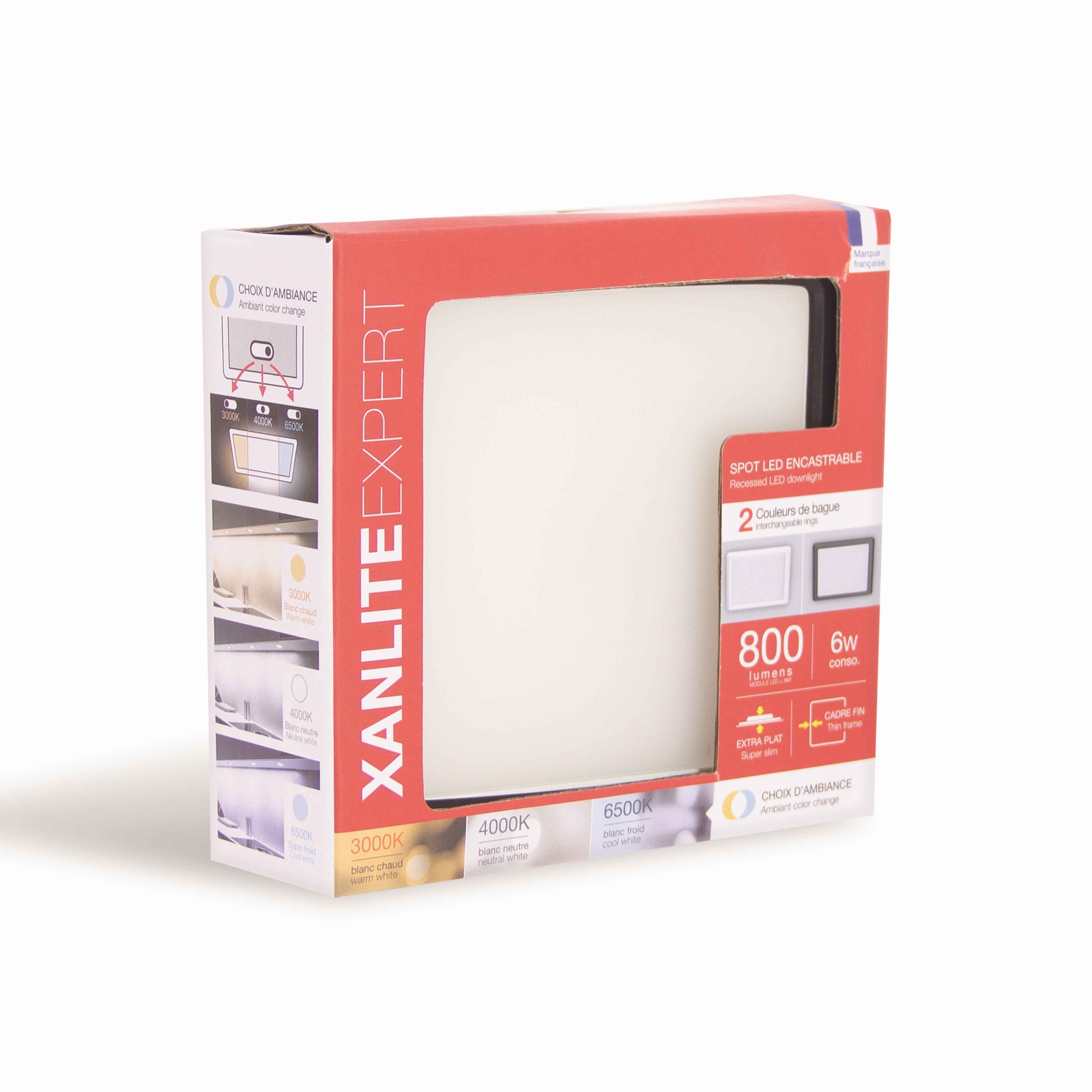 DOWNLIGHT EMPOT/CUAD 800LM BL+NG CCT XANLITE EG-DOP400CCCT