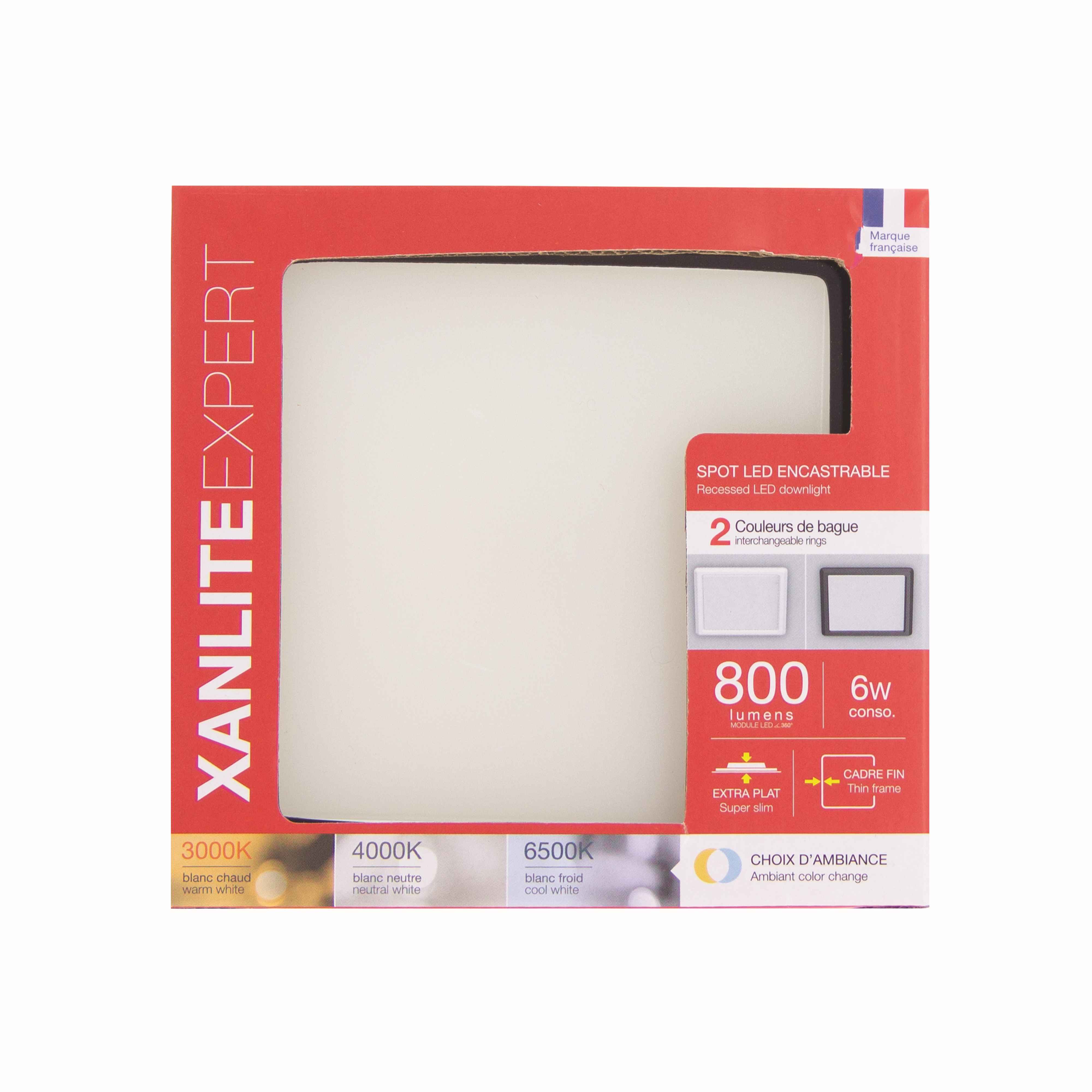 DOWNLIGHT EMPOT/CUAD 800LM BL+NG CCT XANLITE EG-DOP400CCCT