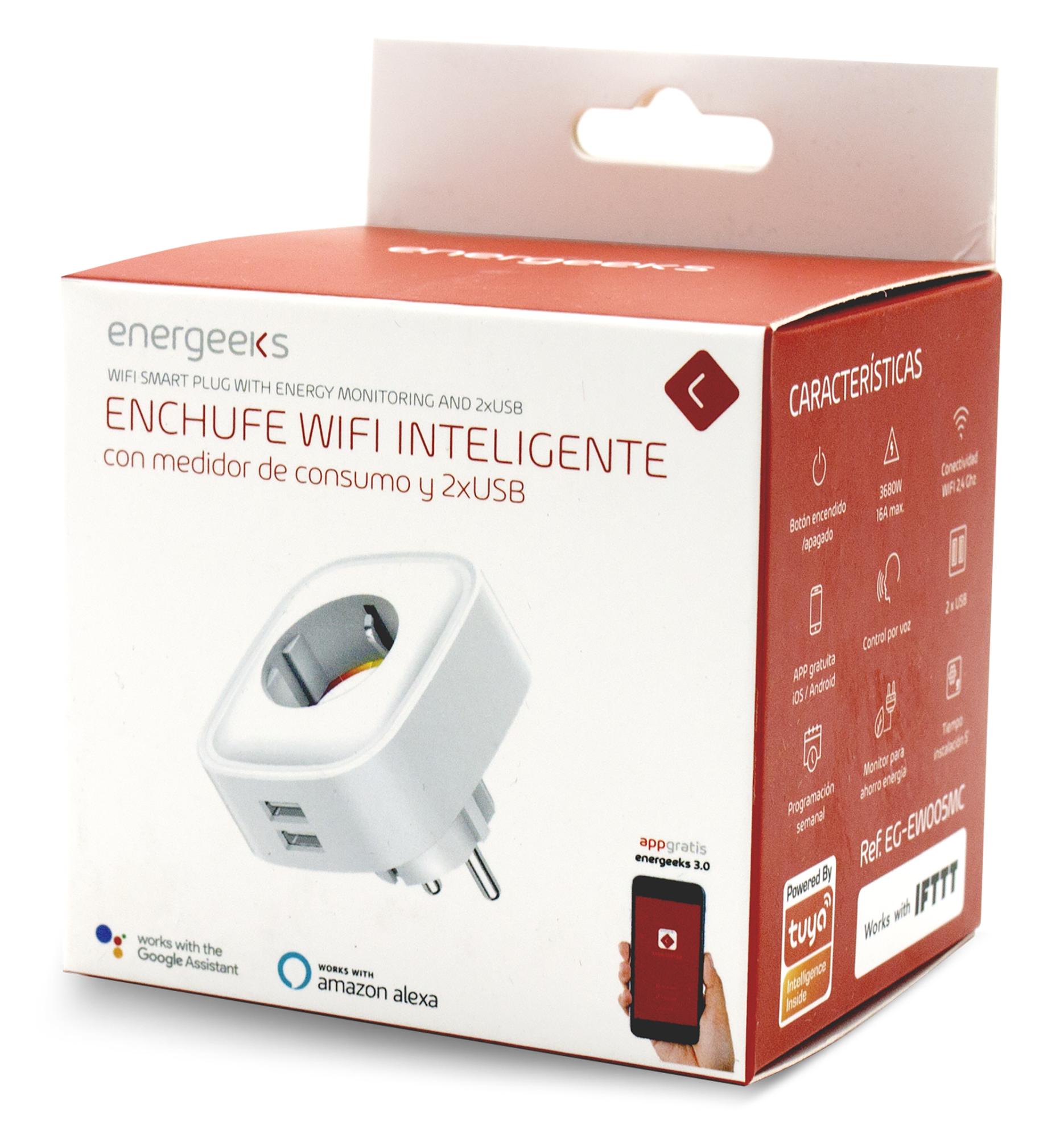 ENCHUFE WIFI C/MED CONSUM 2USB ENERGEEKS EG-EW005MC