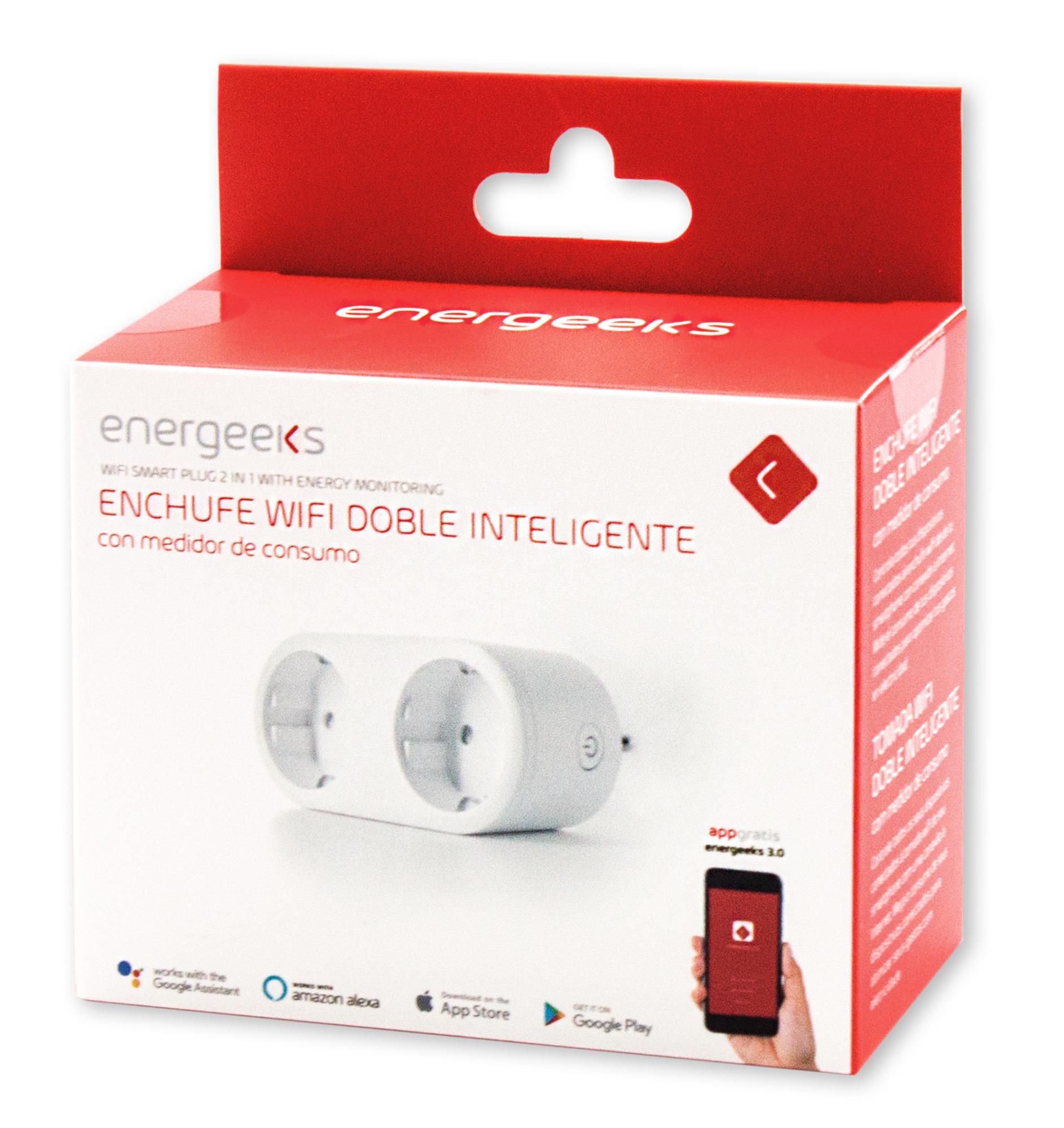 ENCHUFE WIFI DOBLE C/MEDIDOR ENERGEEKS EG-EW006MC