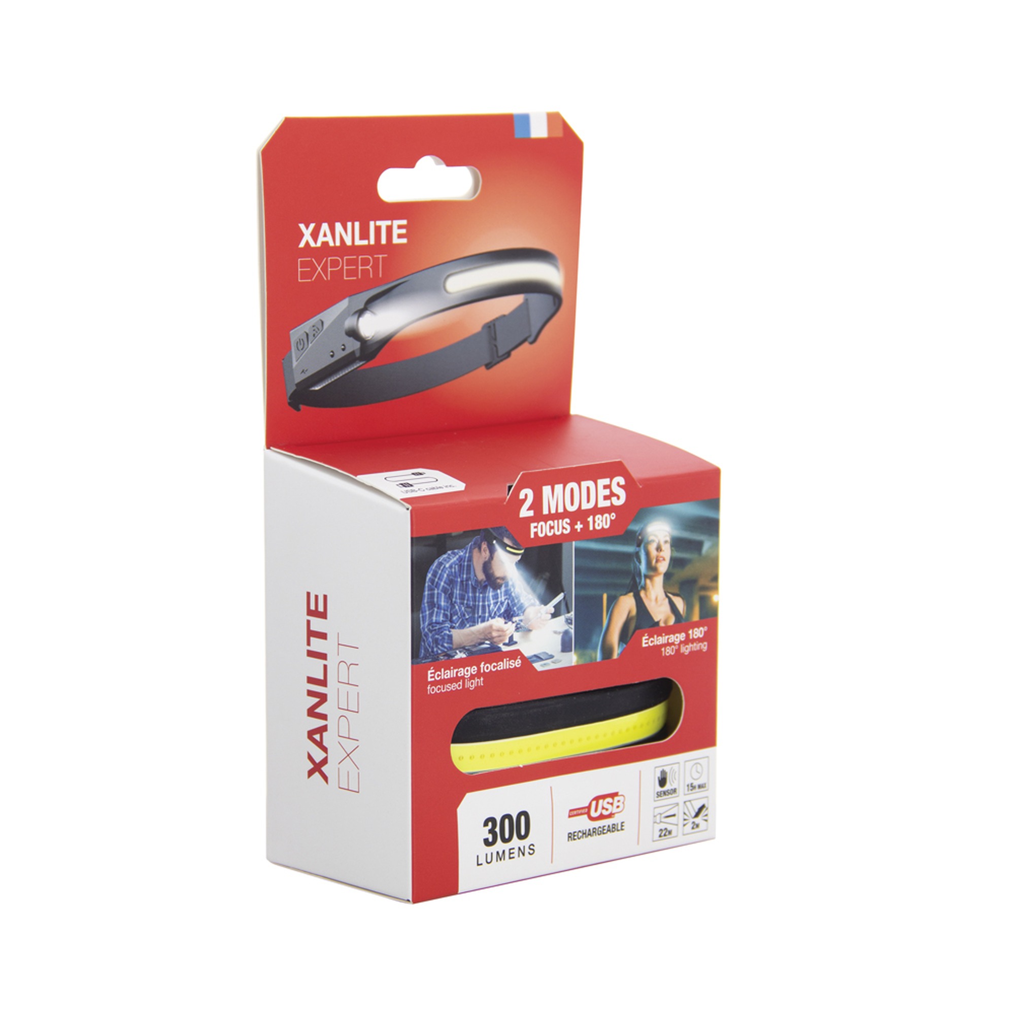 LINTERNA FRONTAL CABEZA 300 LUMENS XANLITE EG-FR450SSTRIP