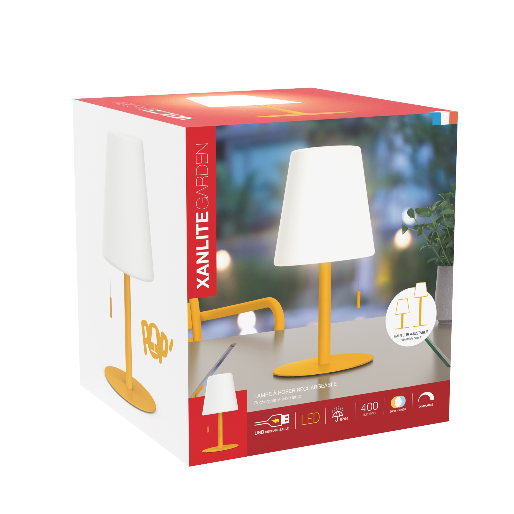 LAMPARA MESA CONO AMARILLO ACERO 400L XANLITE EG-LP16CJRCCT