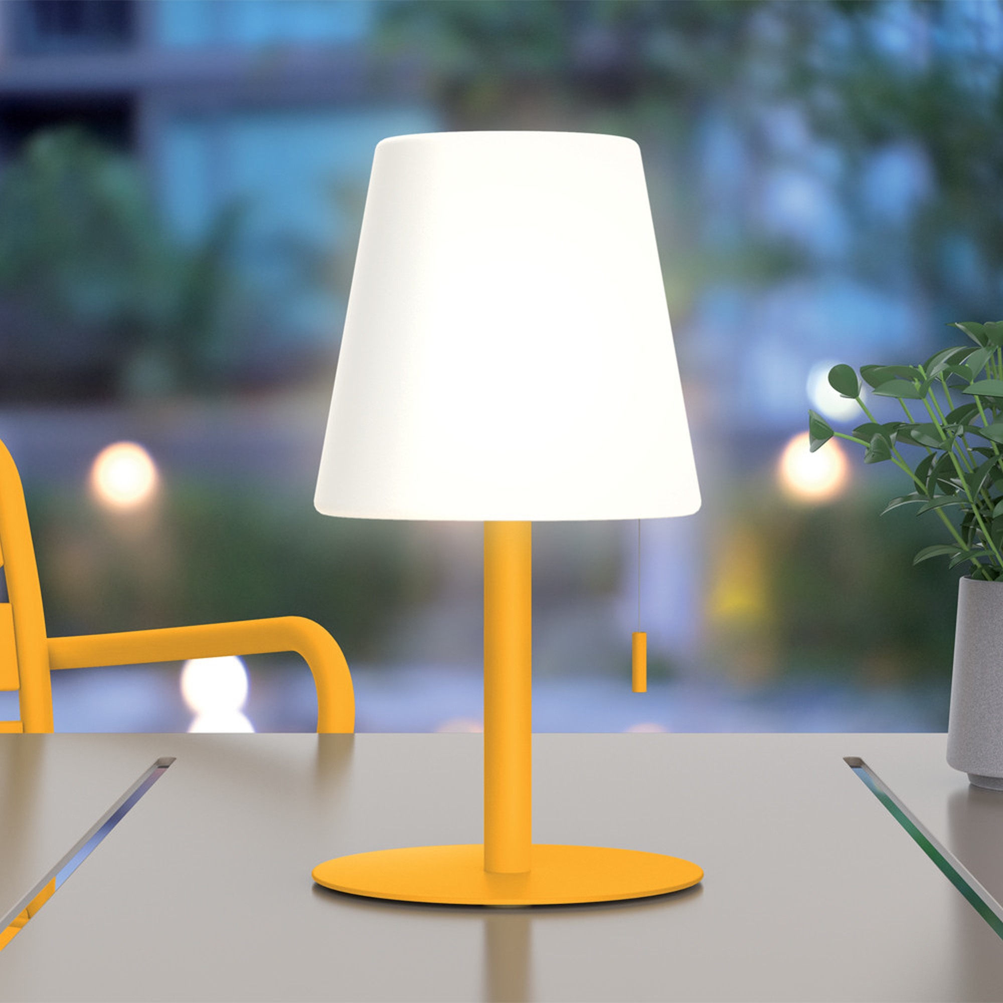 LAMPARA MESA CONO AMARILLO ACERO 400L XANLITE EG-LP16CJRCCT