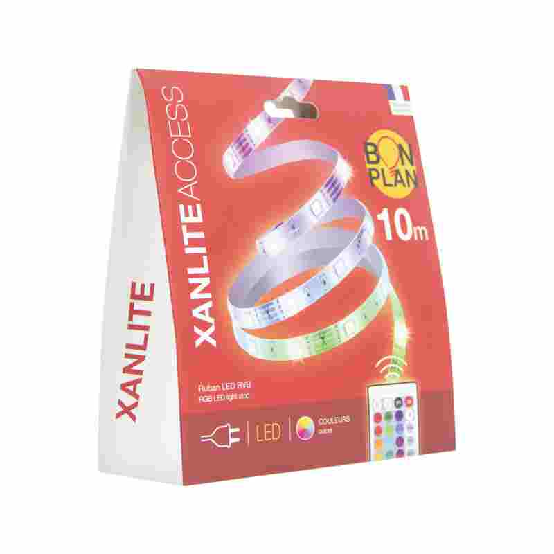 TIRA LED RGB 10 METROS 230V CON MANDO XANLITE EG-LSBK10RVB