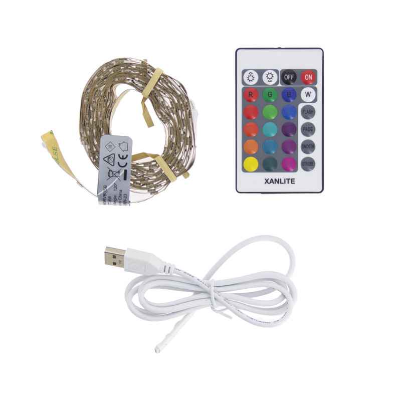 TIRA LED USB 5M RGB XANLITE EG-LSBK5RVBUSB