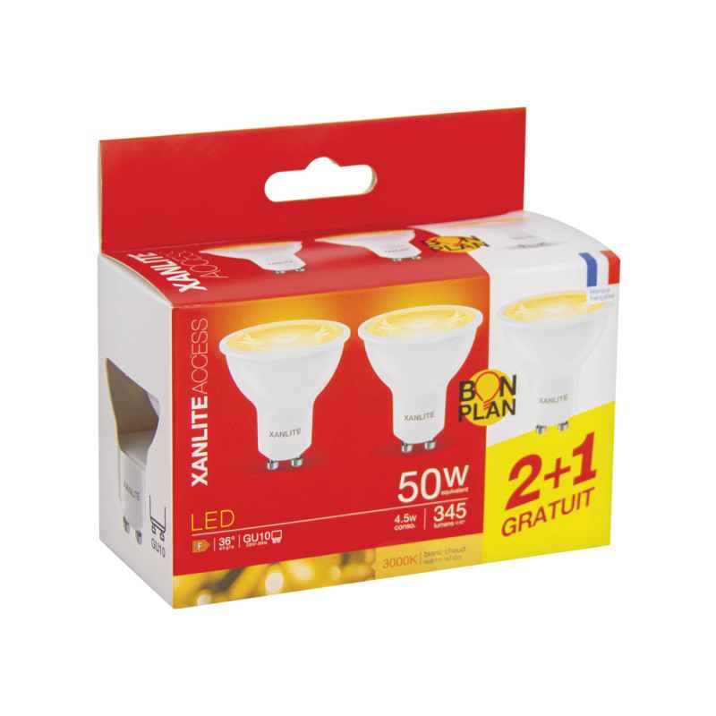 2+1 BOMBILLAS LED 345LM 4000K XANLITE PACK21RCX345GIW