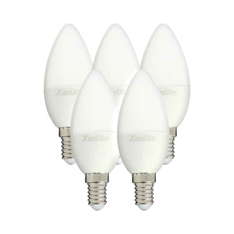 5 BOMBILLAS LED VELA E14 470LM 2700K XANLITE EG-PACK5EV470F