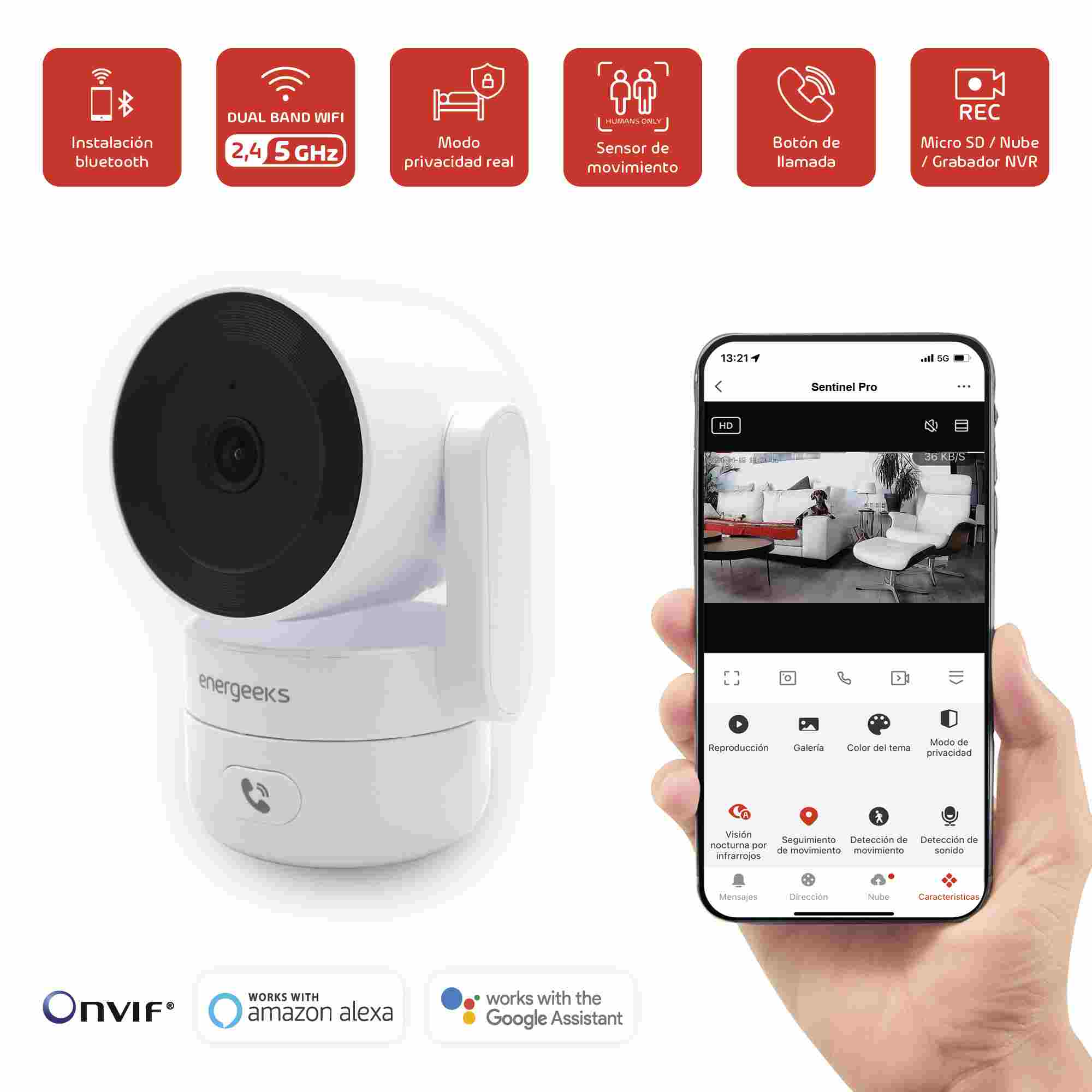 PACK ALARMA+CÁMARA INTERIOR+MONTAJE ENERGEEKS EG-PACKINST001