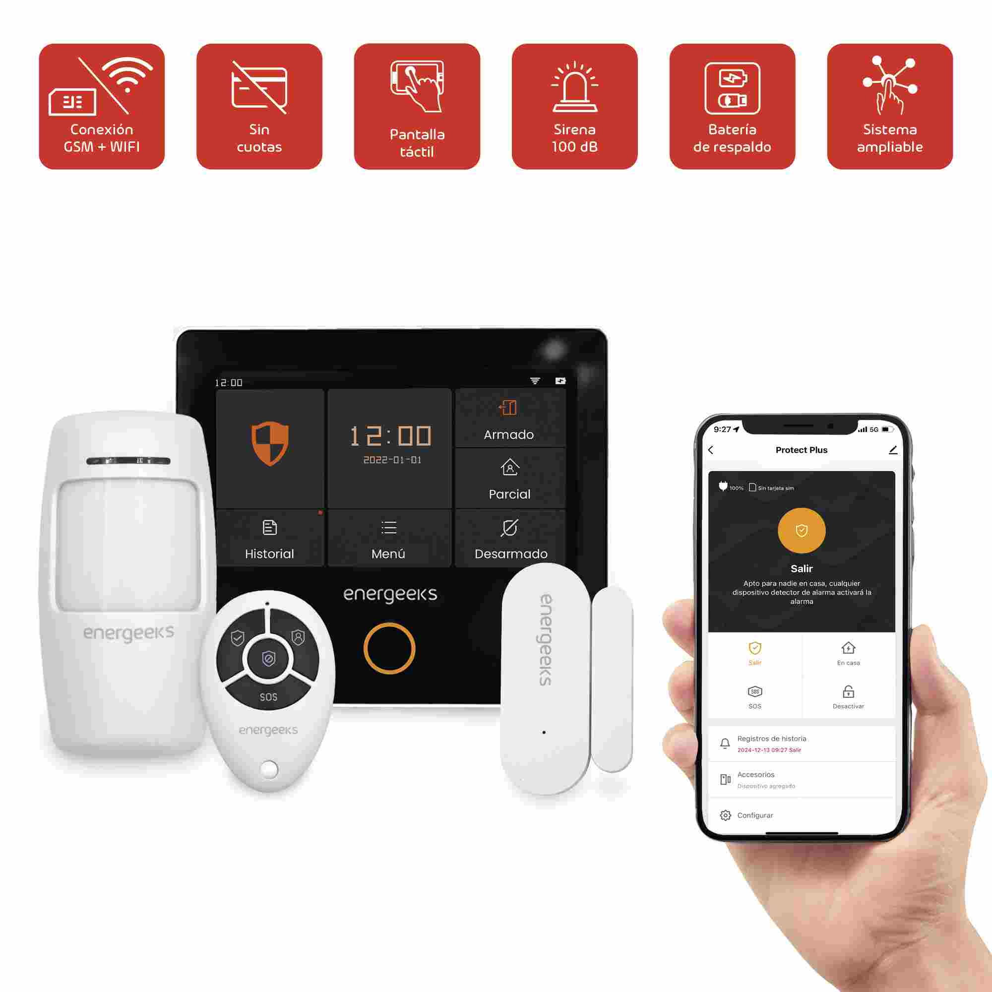 PACK ALARMA+CÁMARA INTERIOR+MONTAJE ENERGEEKS EG-PACKINST001