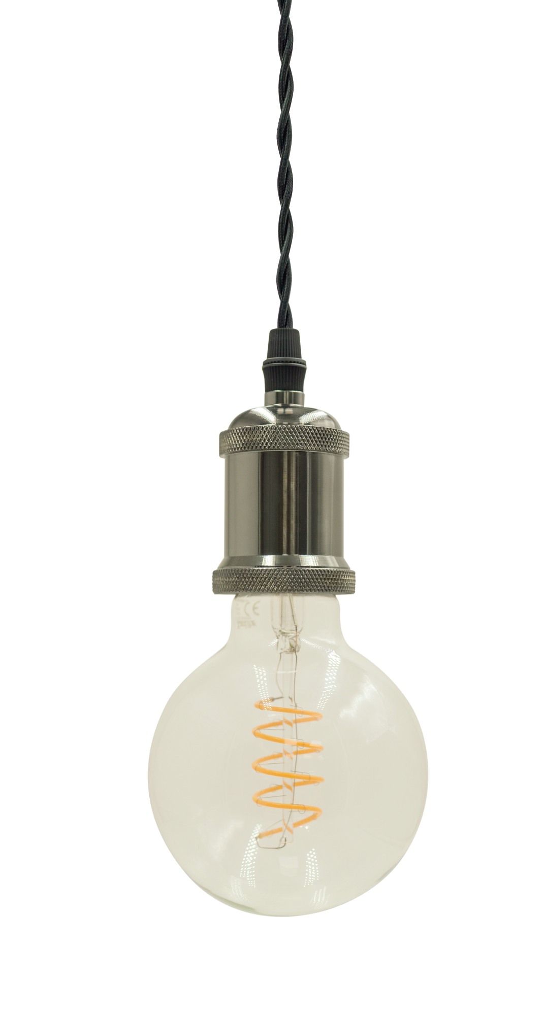 PENDEL METAL PLATA TRENZADO NEGRO ENERGEEKS EG-PENDEL003