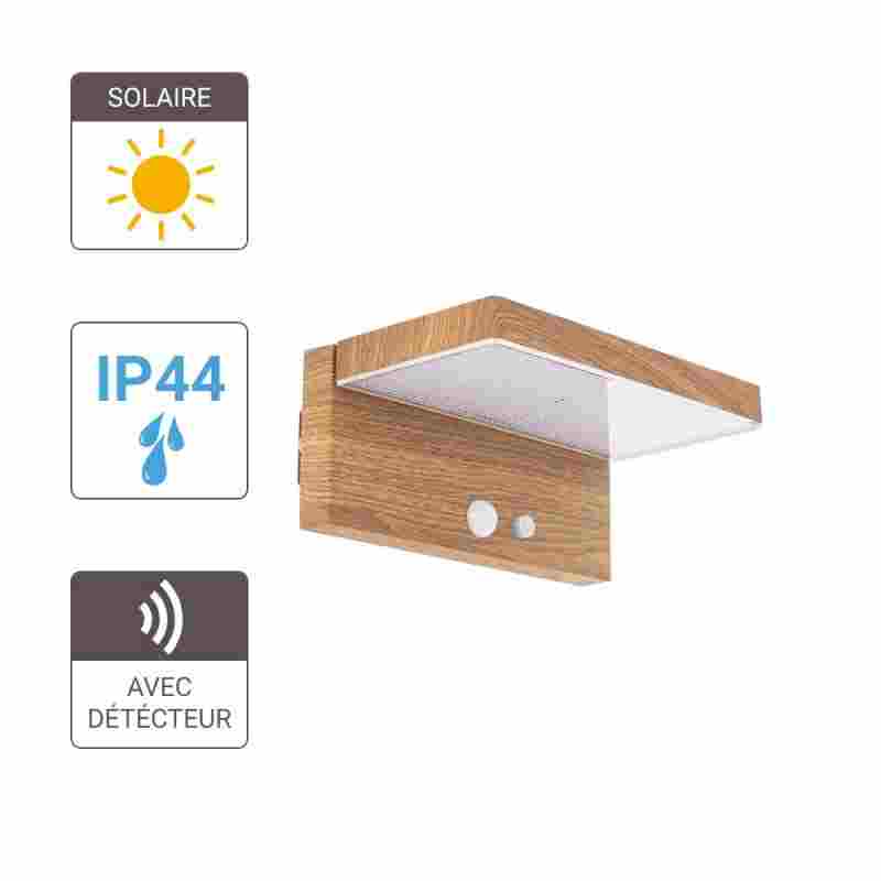 APLIQUE MURAL SOLAR EFECT MADERA 400LUMEN XANLITE EG-SO1911AW