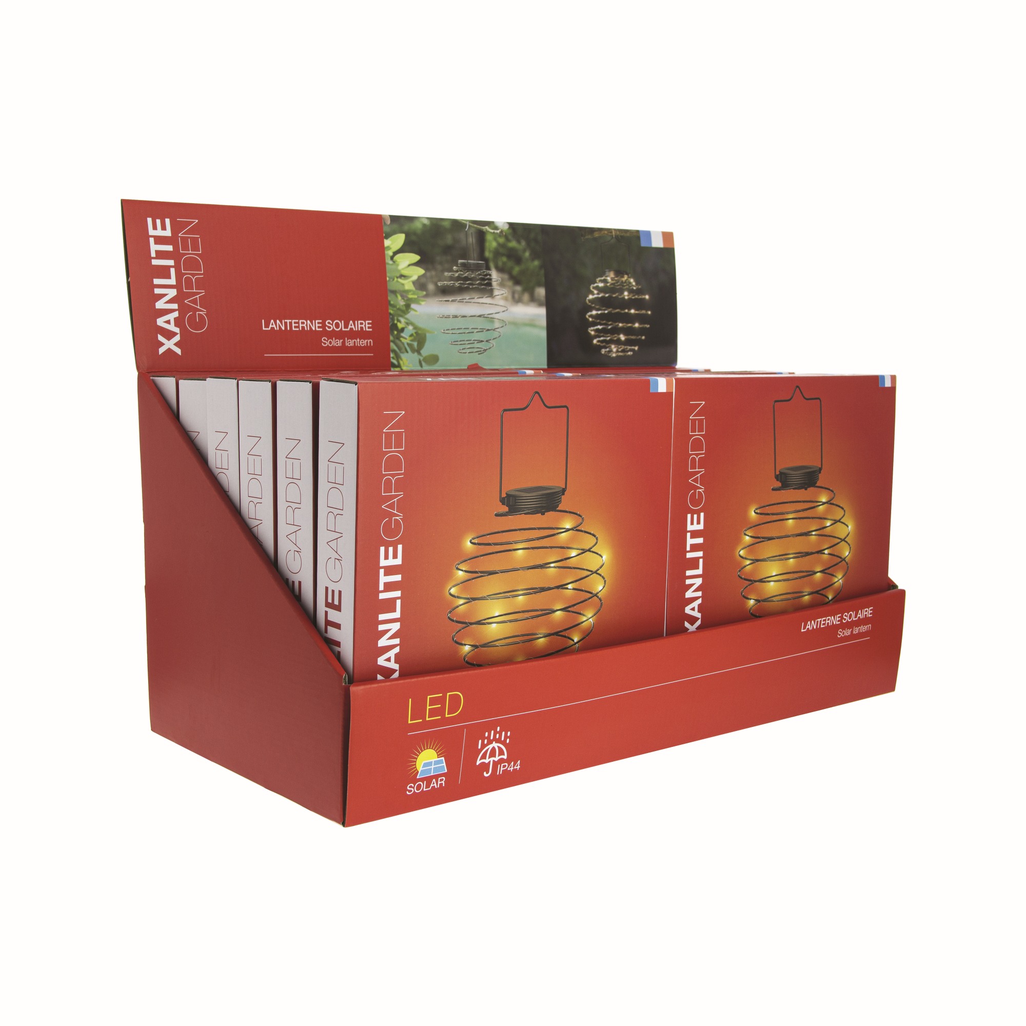 EXTERIOR SOLAR LED ESPIRAL NEGRA 22C 3000K XANLITE EG-SOLASN