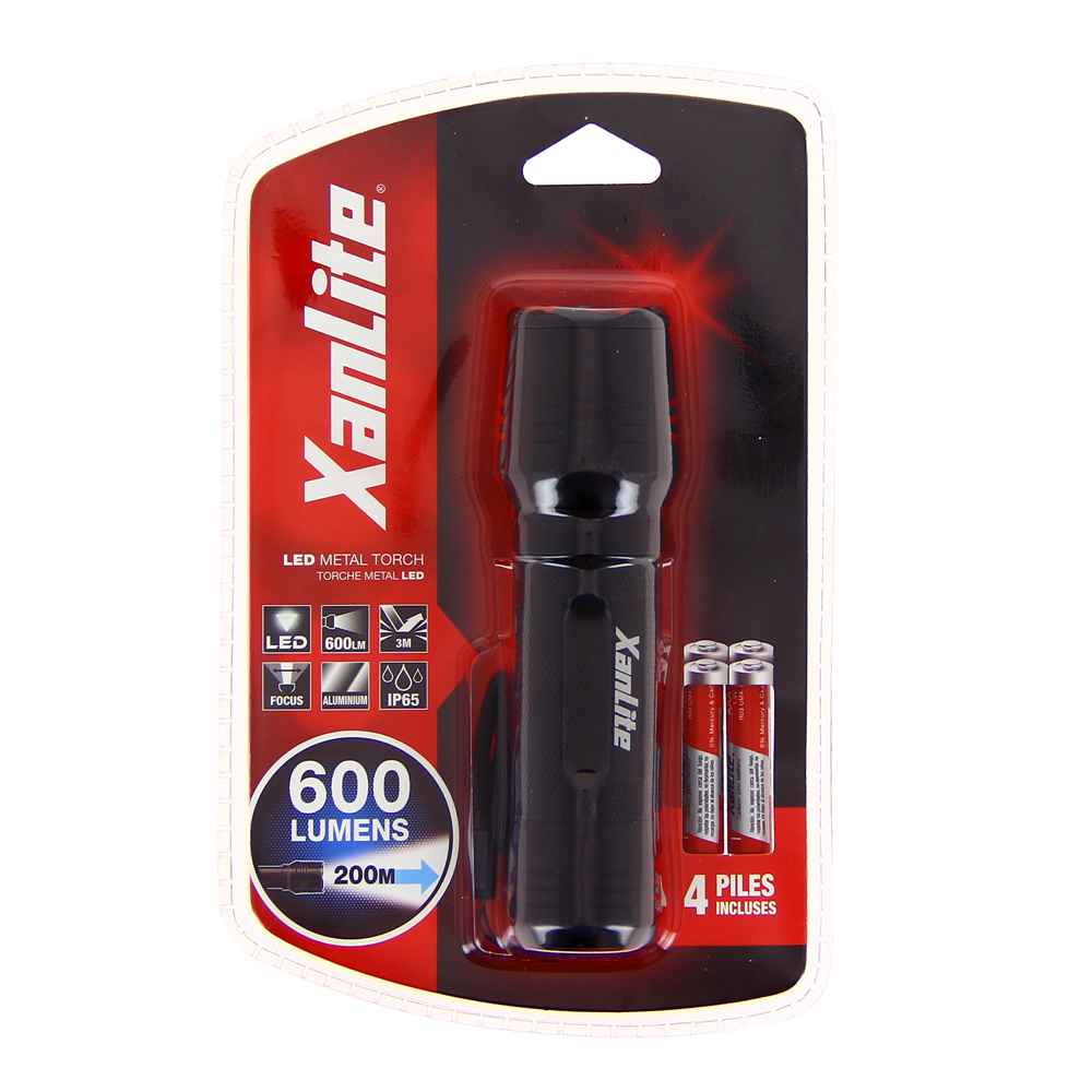 LINTERNA METAL 600LM IP65 ZOOM 3 MODOS XANLITE EG-TO600M