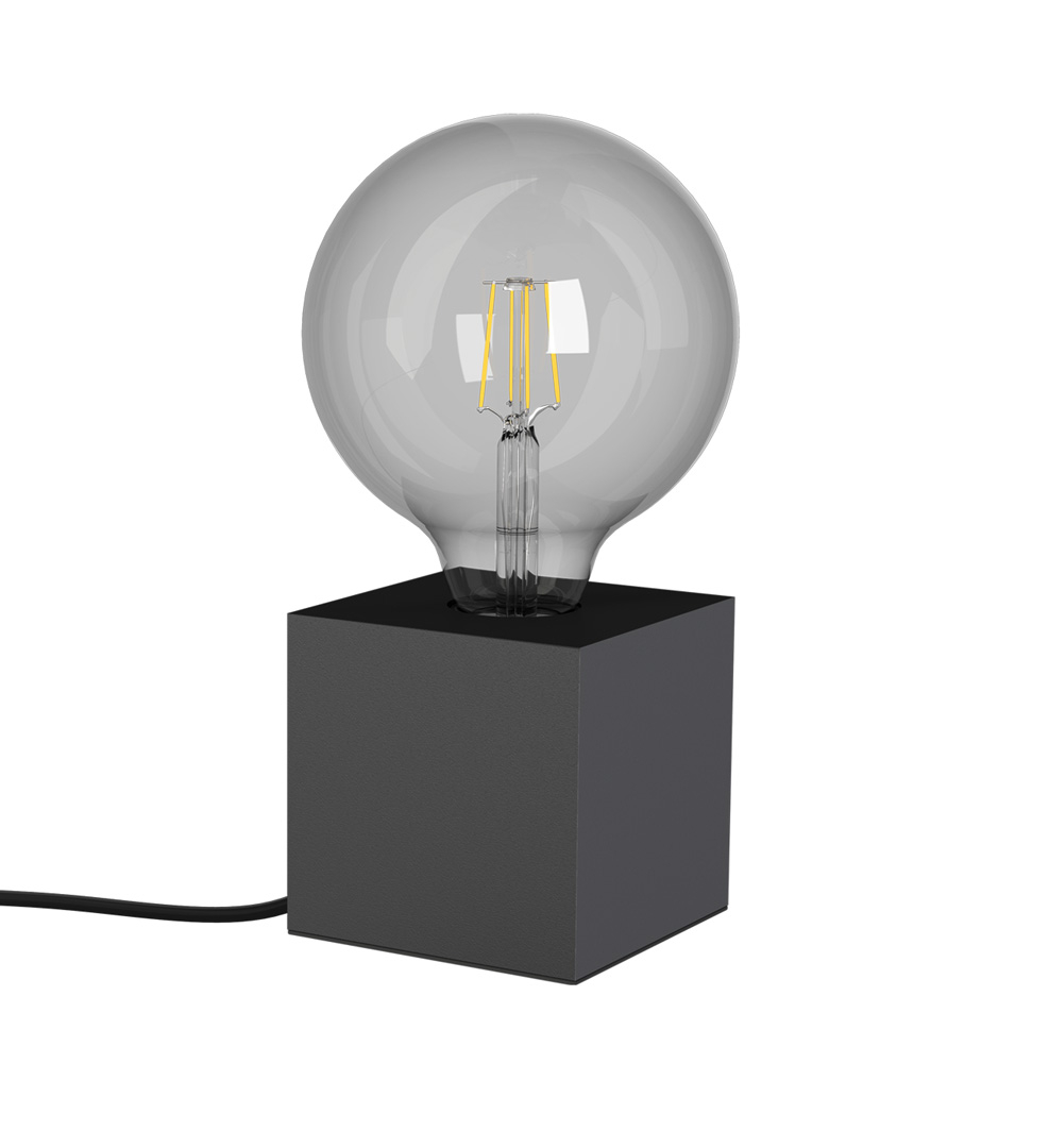 LAMPARA MESA CUBO NEGRA E27 60W XANLITE EG-XDLAPCUBIKB