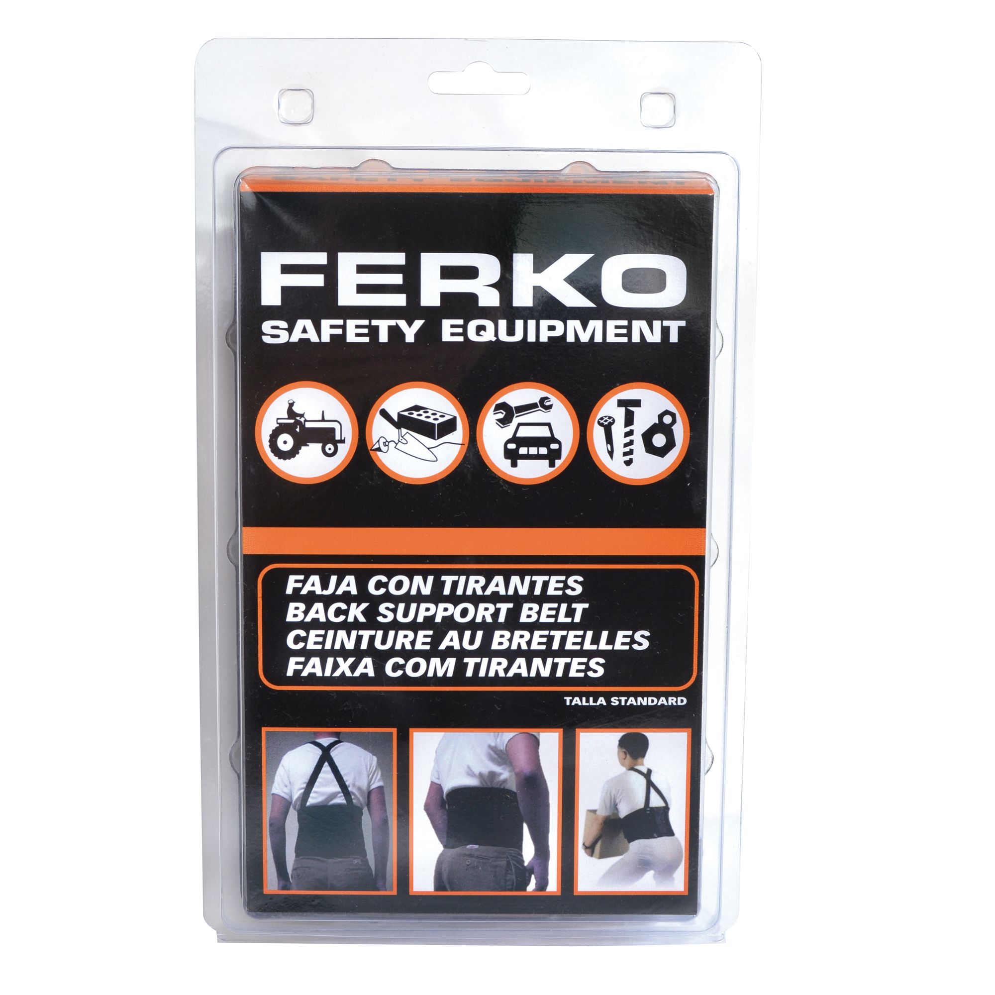 FAJA ELÁSTICA NYLON CON TIRANTES Y VELCRO FERKO F-991022