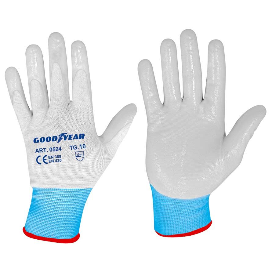 GUANTE NYLON+NITRILO BLANCO GOOD YEAR G0524
