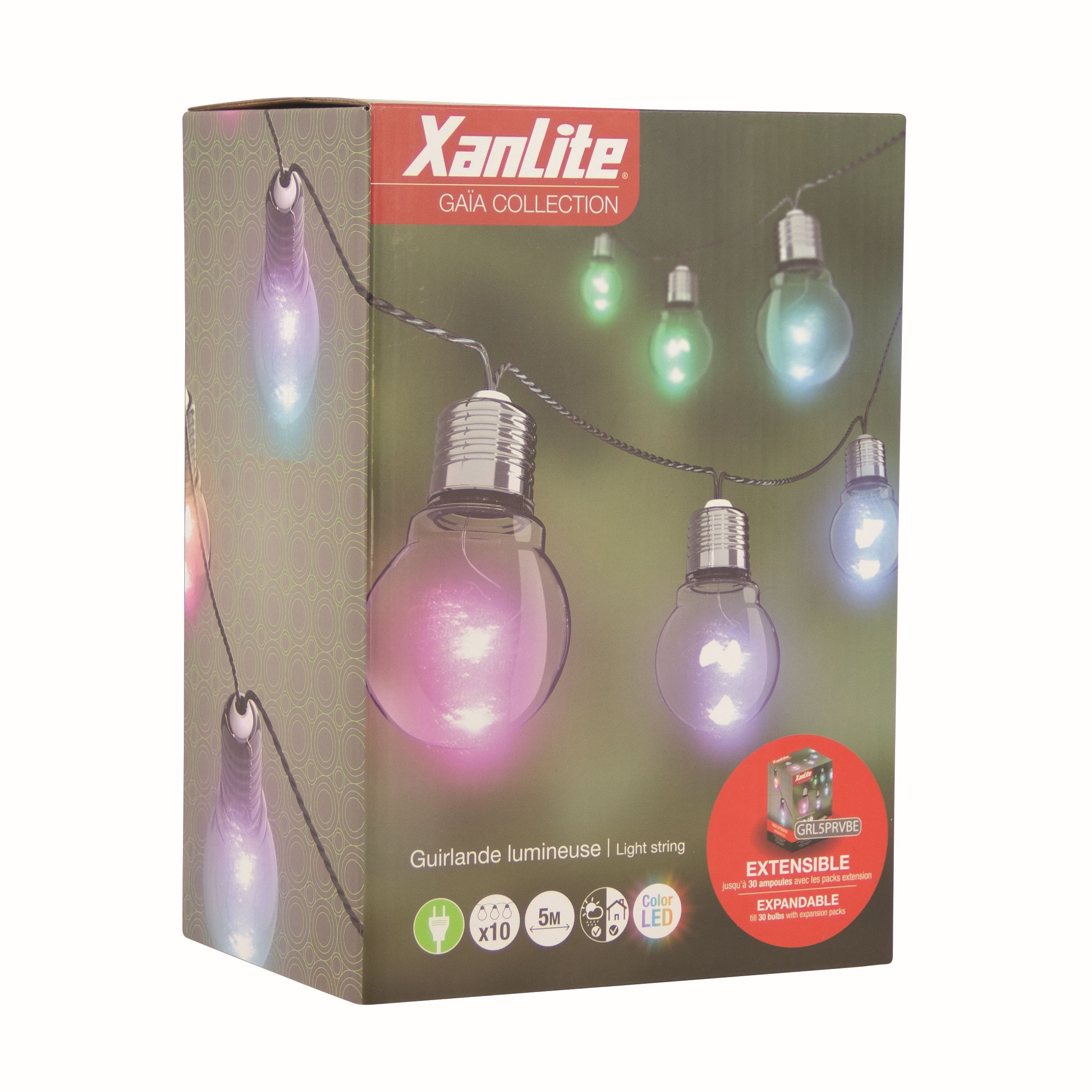 GUIRNALDA EXTERIOR 5M/5 BOMBILLAS LED XANLITE EG-GRL5PRVBT
